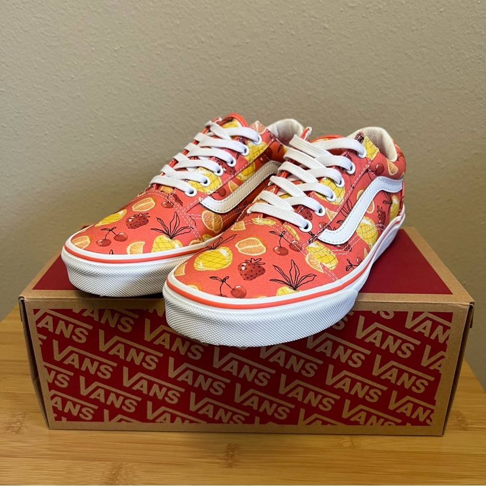 Vans Orange Pineapple Print Old Skool Sneakers - Picture 2 of 6